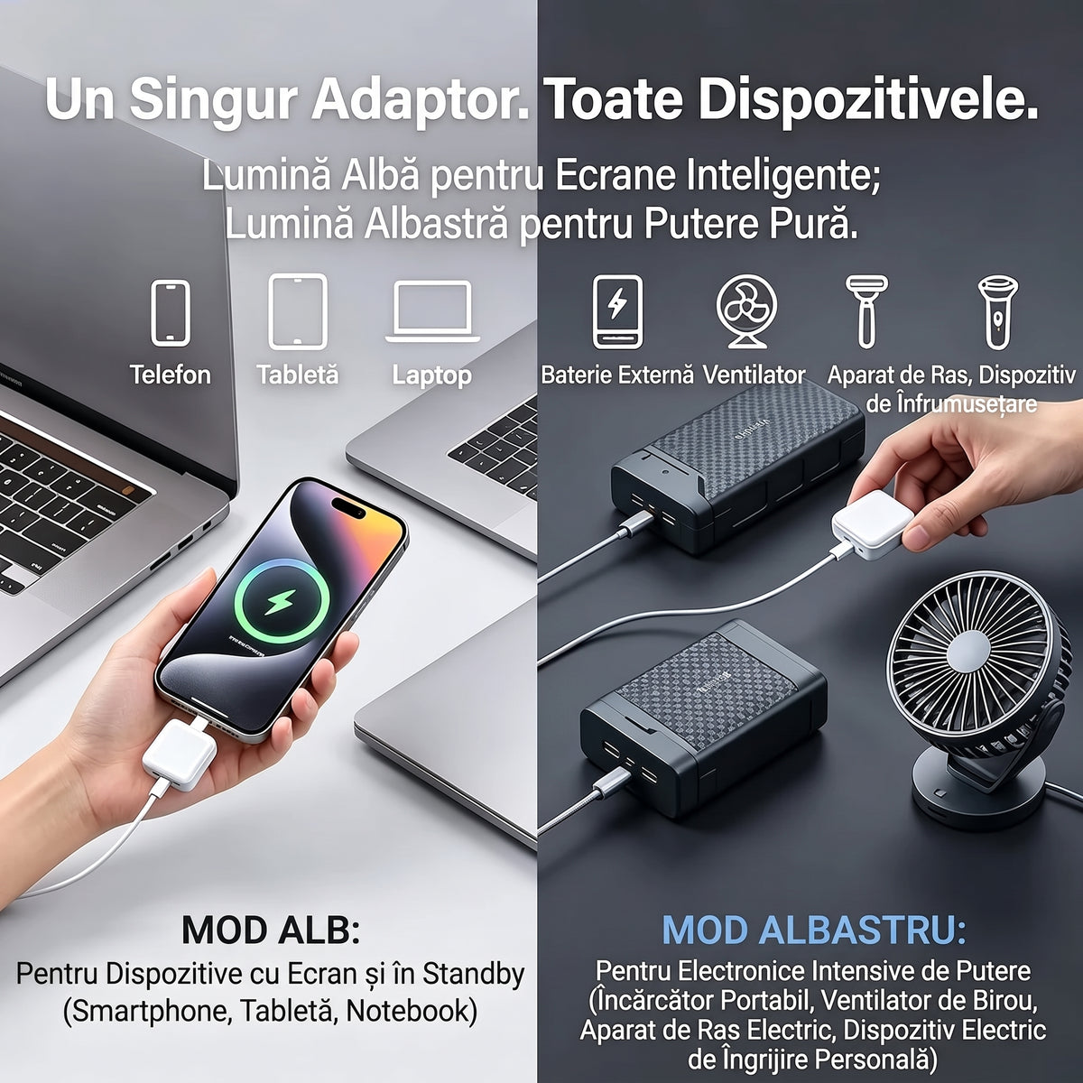 Adaptor Rapid cu Chip Inteligent și Oprire Automată