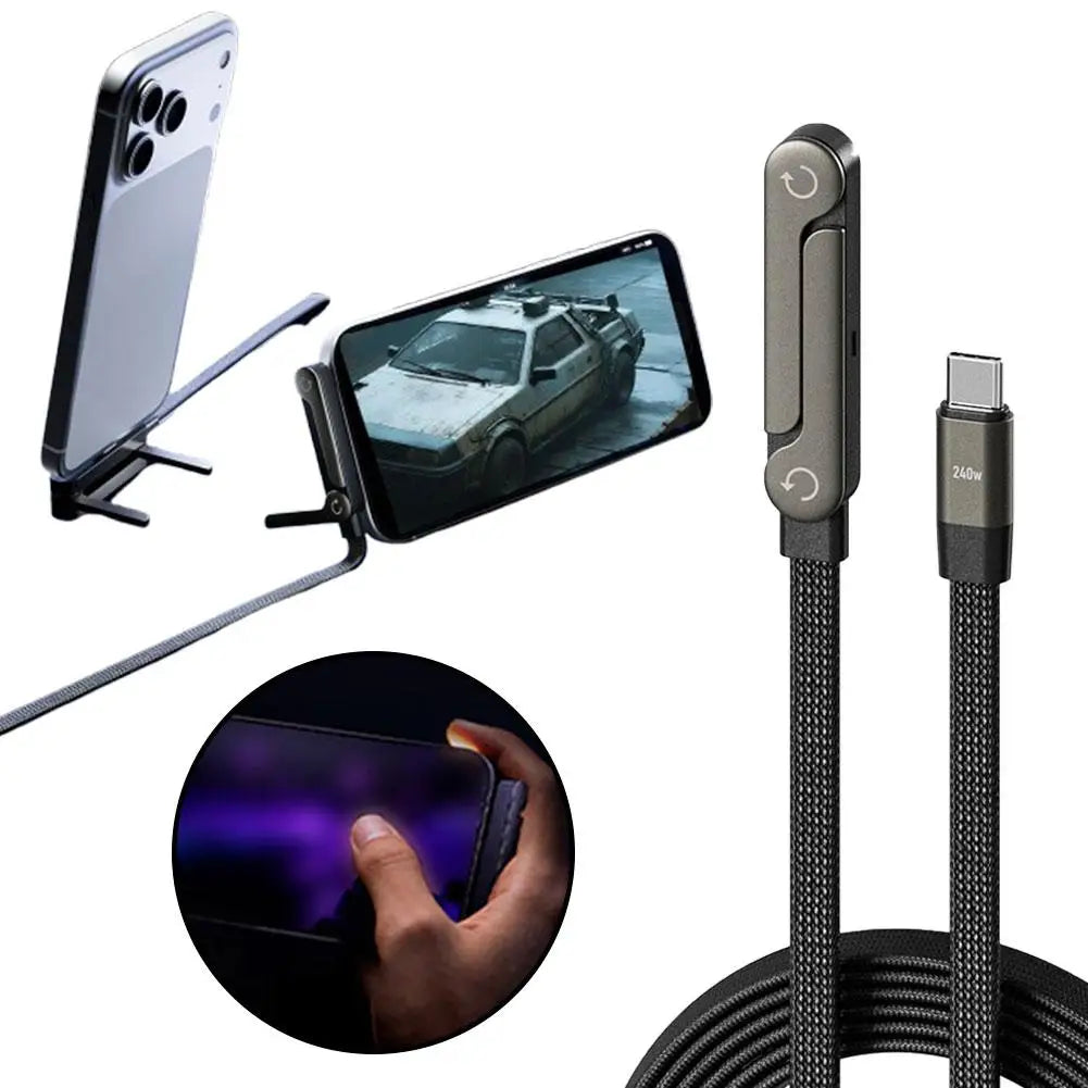 Cablul Magic 2-în-1: Încărcare ultra-rapidă și suport de telefon, totul într-unul singur
