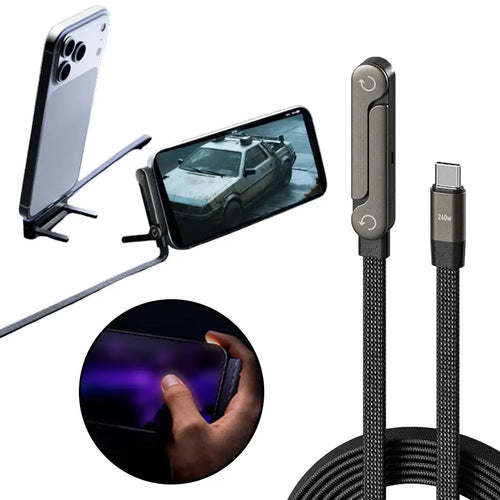 Cablul Magic 2-în-1: Încărcare ultra-rapidă și suport de telefon, totul într-unul singur