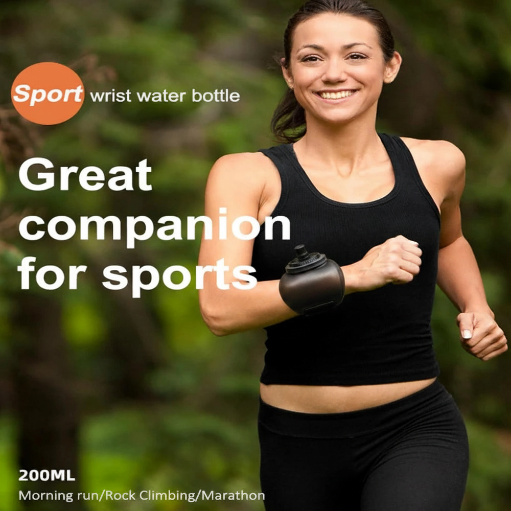 Sport Wrist Water Bottle - Semi-Transparent Black